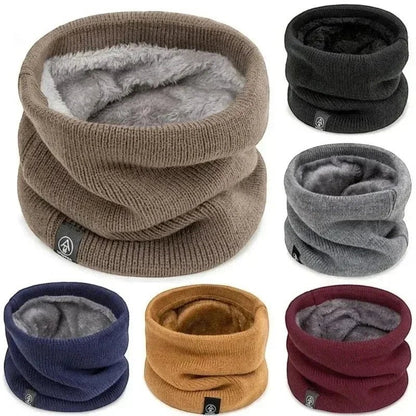 COMFORT warm knit neck gaiter scarf with plush fleece lining, available in multiple colors.