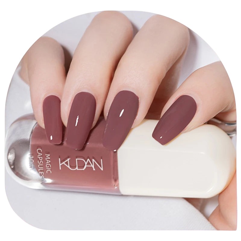 COMFORTH water-based peel off nail polish in a muted rose shade, 10ml bottle.