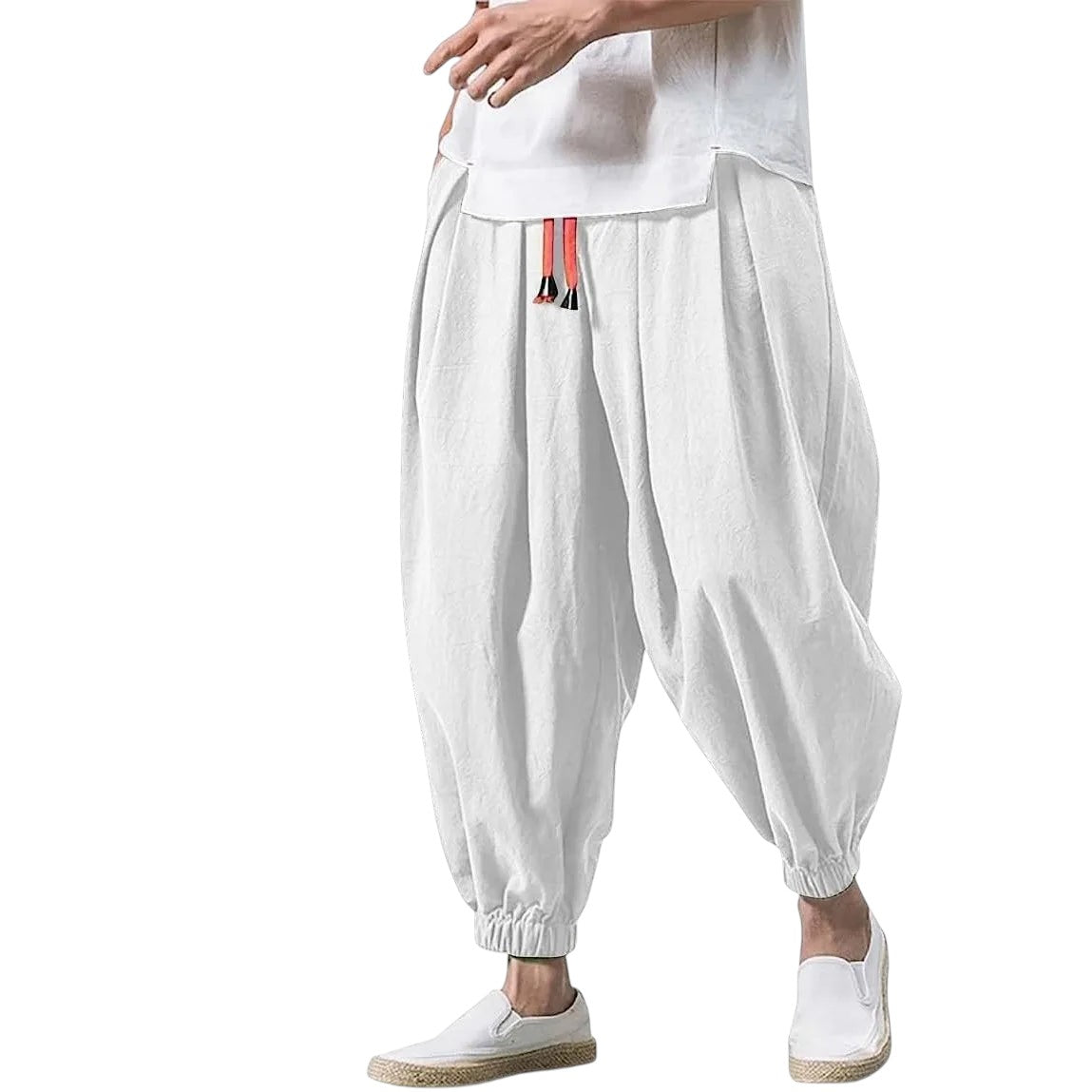 Comfortable Loose Fit Linen Blend Harem Pants