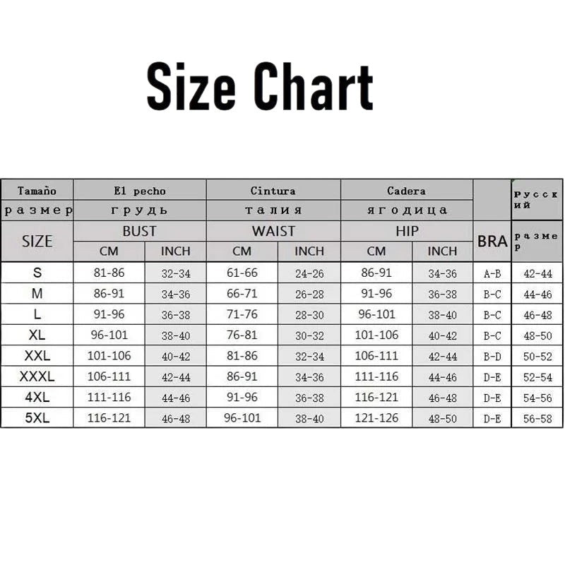 COMFORTH women's size chart for swimwear, showing bust, waist, hip, and bra measurements in cm and inches.