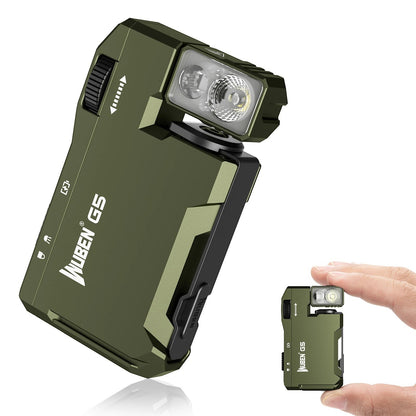 COMFORT Wuben G5 olive green flashlight with 180-degree rotating head and 400 lumens, compact and versatile.
