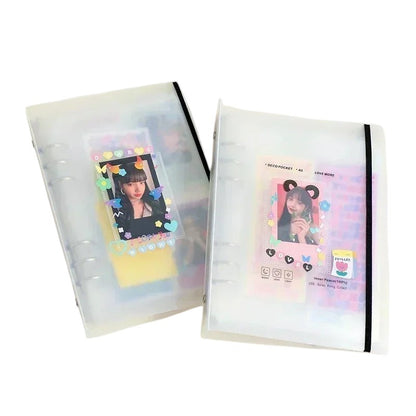 COMFORTH A5 Kpop photocard binder album with sleeves, clear PP cover, loose-leaf design, perfect for organizing and displaying collectibles.