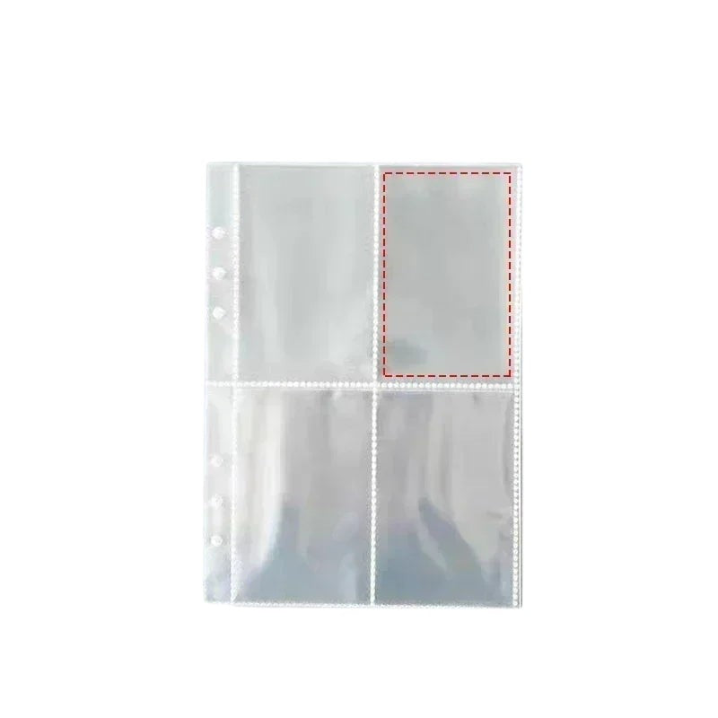 COMFORTH A5 Kpop photocard binder album page with 4 clear plastic sleeves for mini photos and collectibles.