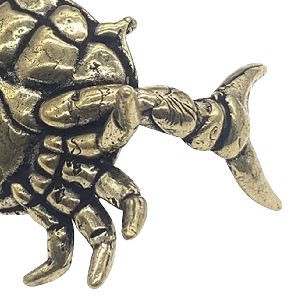COMFORTH Decorative brass crab pen holder stand with detailed legs and shell, antique brass finish.
