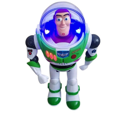 COMFORTH Toy Story 4 Buzz Lightyear action figure, white, green, and purple plastic with lights and sound effects.