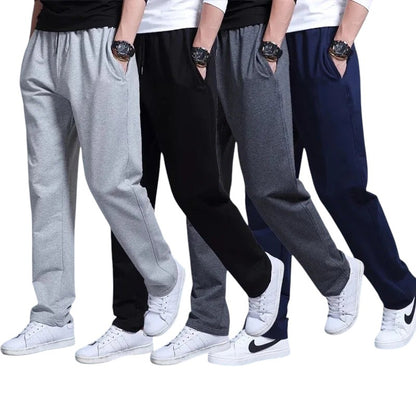 COMFORTH Men's athletic sweatpants in grey, black, charcoal, and navy. Soft, breathable fabric with elastic waistband and drawstring.