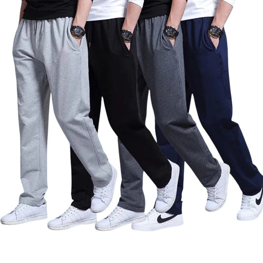 COMFORTH Men's athletic sweatpants in grey, black, charcoal, and navy. Soft, breathable fabric with elastic waistband and drawstring.