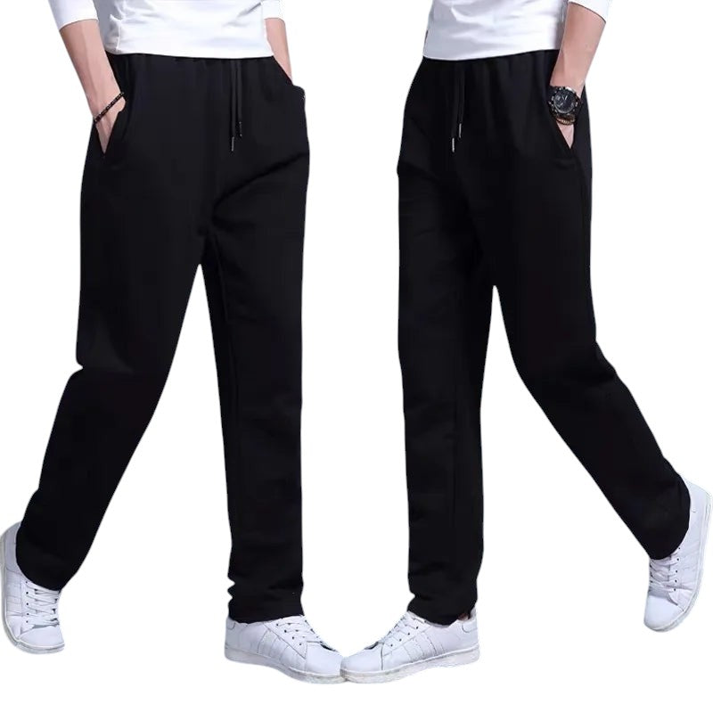 COMFORTH Men's black athletic sweatpants with drawstring waist and side pockets. Relaxed fit for comfort.