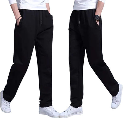 COMFORTH Men's black athletic sweatpants with drawstring waist and side pockets. Relaxed fit for comfort.