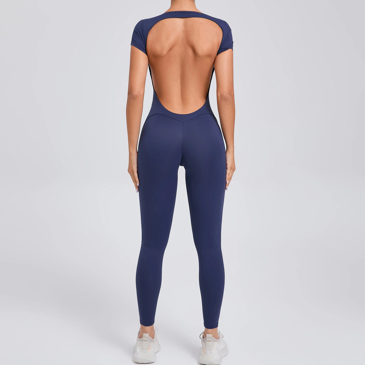 Short Sleeve Full Length Bodysuit For Activewear Navy