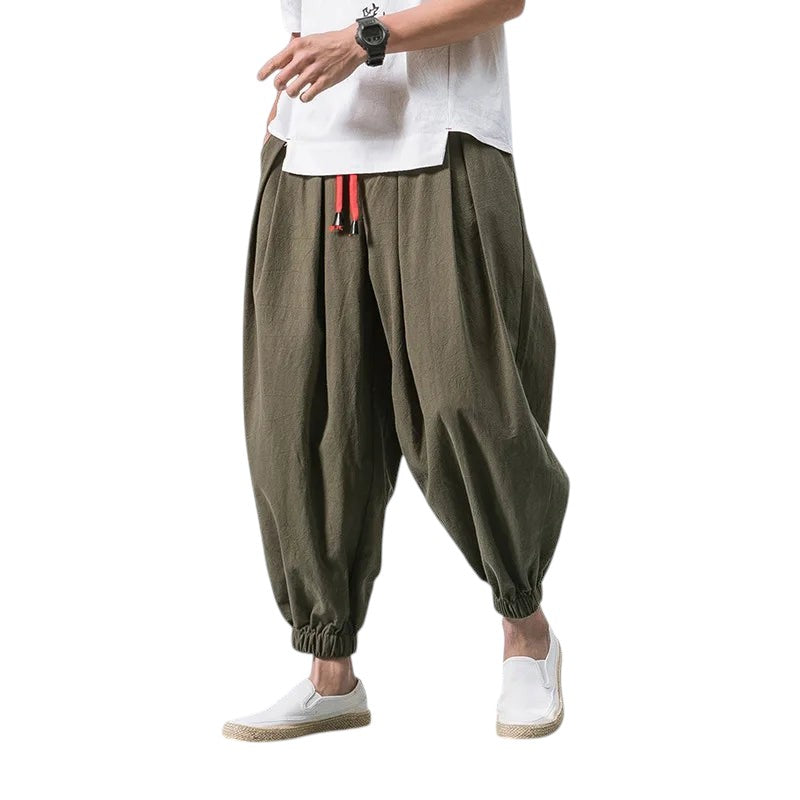 Comfortable Loose Fit Linen Blend Harem Pants