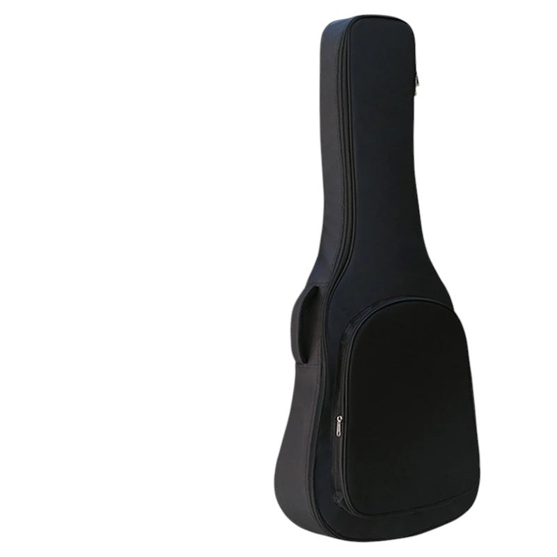 COMFORTH padded black guitar gig bag with carrying handle and front accessory pocket.
