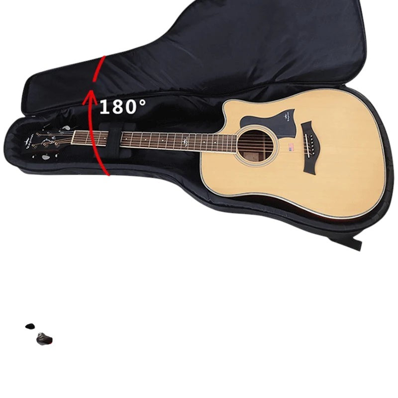COMFORTH black padded guitar gig bag with carrying handle and adjustable straps, fits acoustic guitar