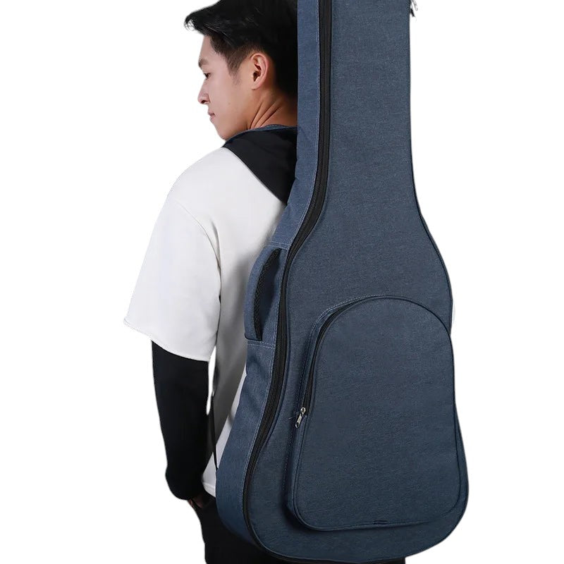 COMFORTH navy blue padded guitar gig bag with carrying handle and accessory pocket