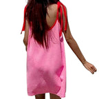 Terry Cloth Slip Dress With Tie Straps