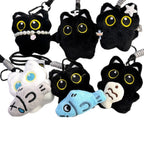 Plush Cat Keychain Charms Set