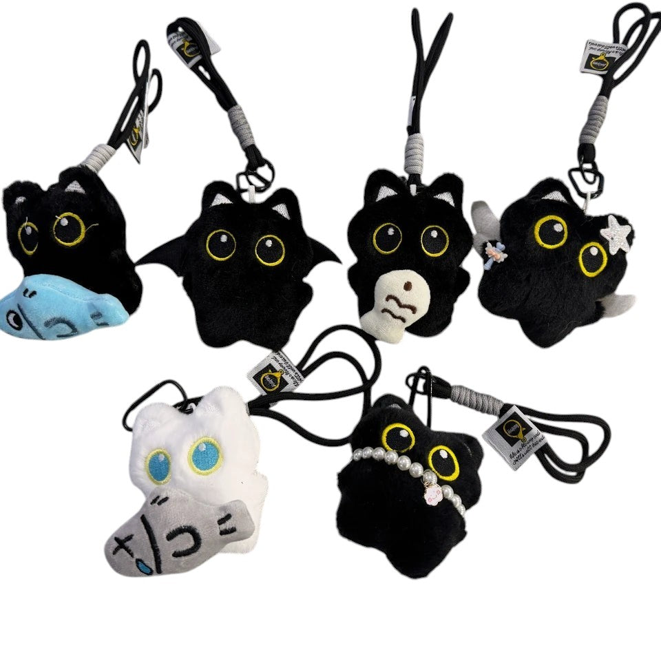 Plush Cat Keychain Charms Set