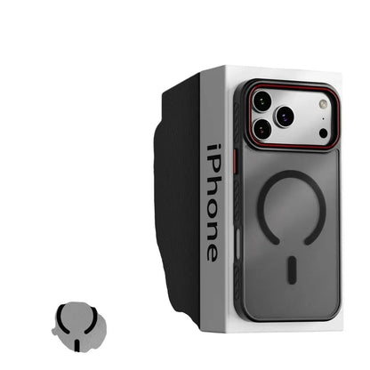 COMFORTH protective phone case for iPhone with magnetic ring, shock-absorbent, dark gray translucent