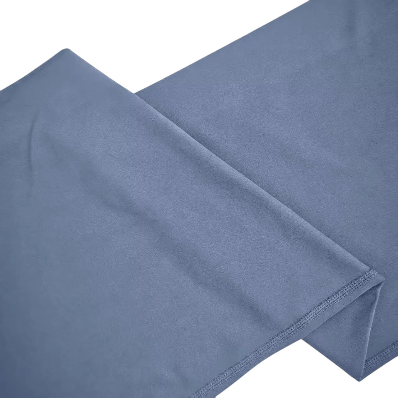 COMFORTHere NCLAGEN SoftMotion straight leg yoga pants in dusty blue nylon with a naked feel. Mid-waist design.