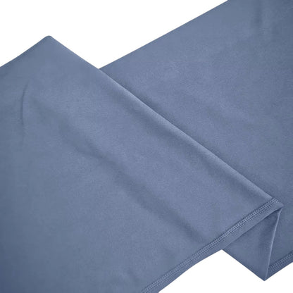 COMFORTHere NCLAGEN SoftMotion straight leg yoga pants in dusty blue nylon with a naked feel. Mid-waist design.