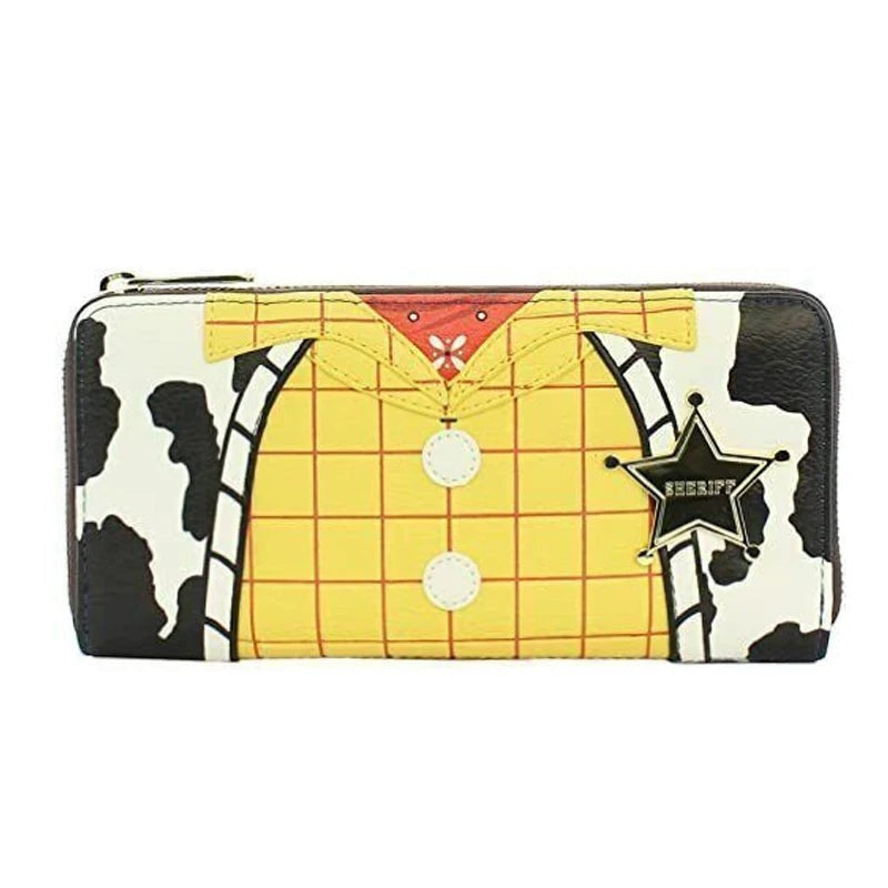 COMFORTHere Toy Story Woody sheriff costume wallet with cow print details and sheriff badge.