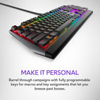 AW510K Low-Profile RGB Gaming Keyboard with Per-Key RGB LED Backlighting, Media Controls, USB Passthrough, and Cherry MX Low Profile Red Switches