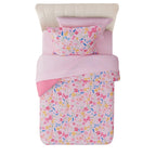 Pink Wildflower 7-Piece Bedding Set for Girls - Full Size