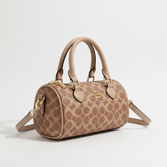 Saleable product photo of brown quilted shoulder bag