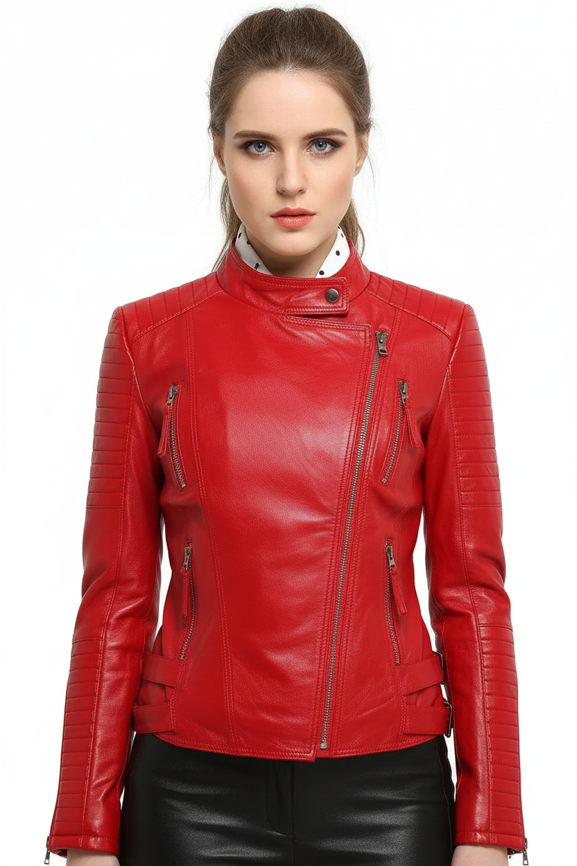 Women's Genuine Sheepskin Leather Jacket — Short Slim Fit