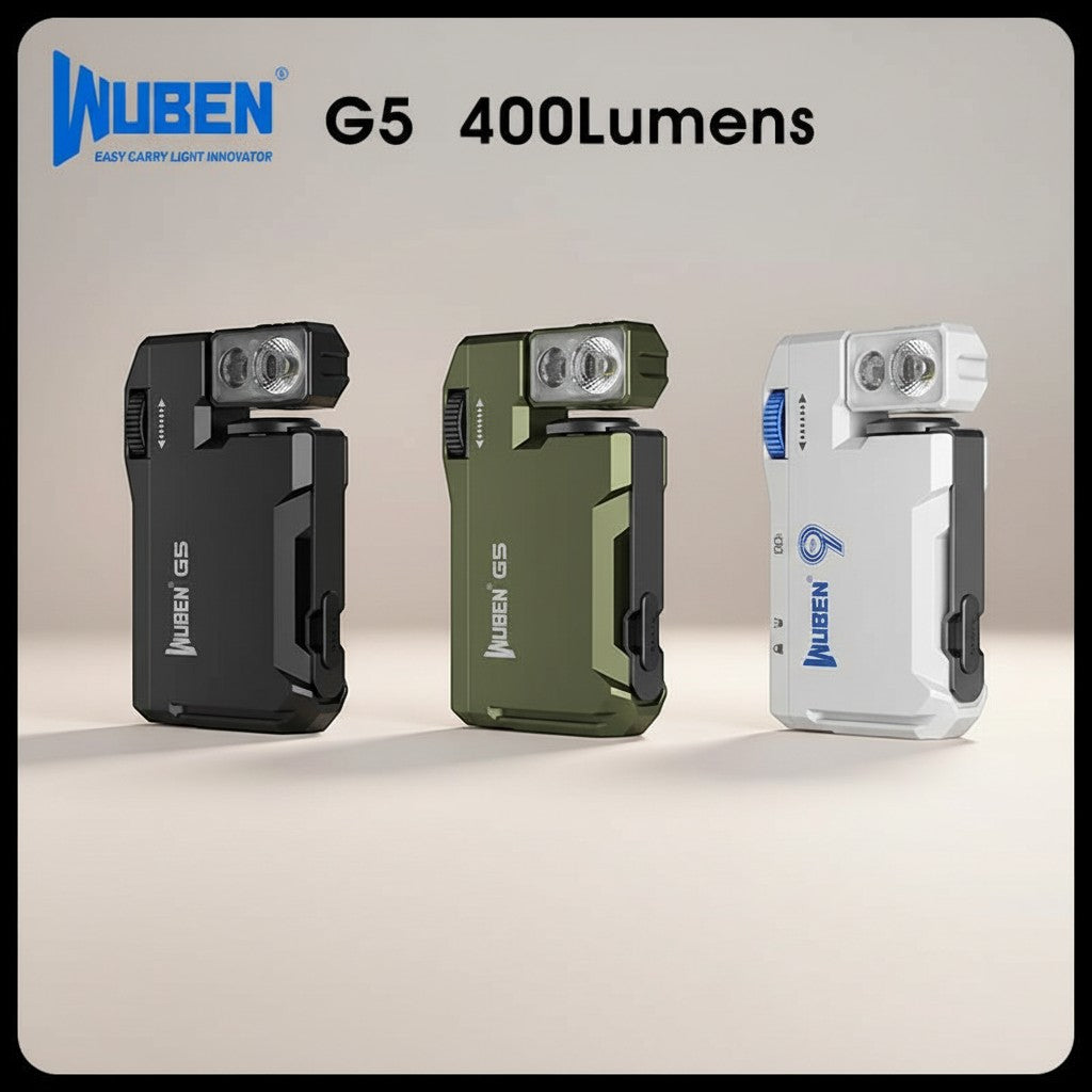 Wuben G5 400 Lumens Rotating Head Flashlight